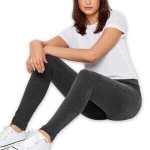 Long Tall Sally Women's High Waisted Black Stone Washed Skinny Jeans Size 4 Tall